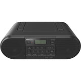 Panasonic RX-D550E-K Boombox (Radio FM, Reproductor CD, Altavoz Portátil, USB, Bluettoth, Funcionamiento con Batería y Cable) - Negro