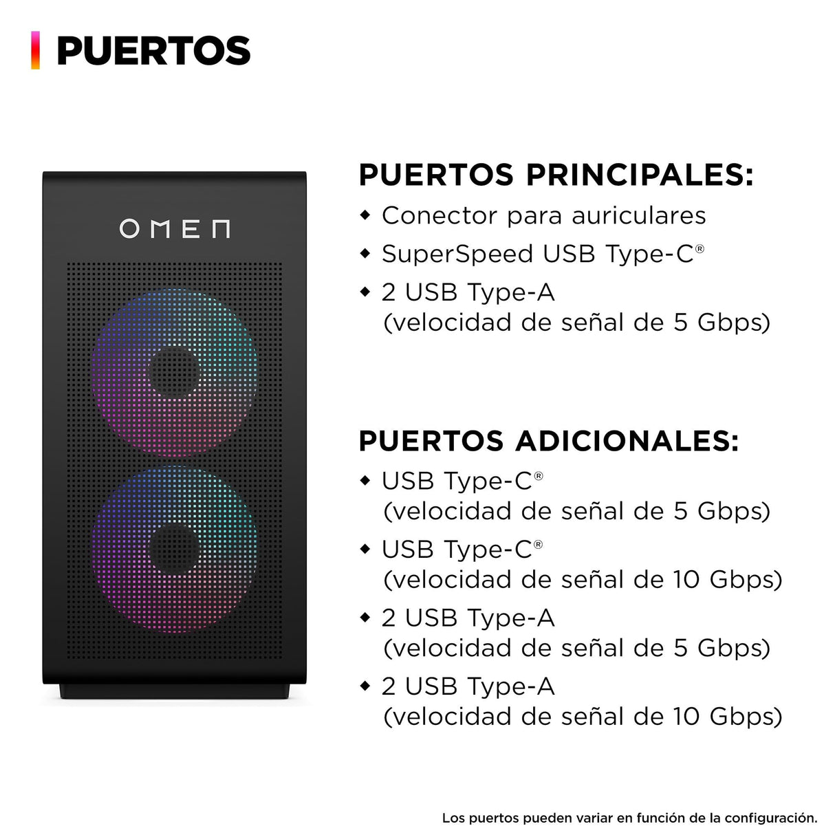 HP Ordenador sobremesa Gaming OMEN GT16-0117ns (Procesador Intel Core Ultra 5 245K, 32GB RAM, 1TB SSD, NVIDIA GeForce RTX 5060 Ti, Freedos)