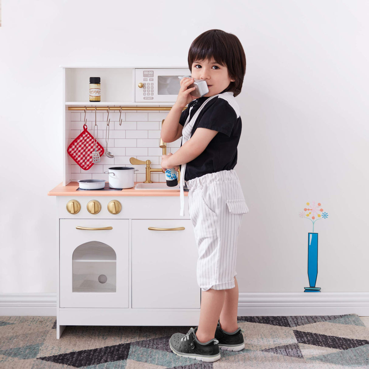 Cocina de juguete de madera blanca Teamson Kids para niños/as TD-12681A