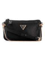 GUESS Noelle Double Pouch Crossbody, Bag Women, Negro, One Size