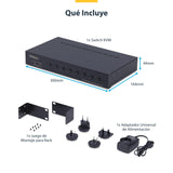 StarTech.com Switch KVM de 8 Puertos HDMI 4K 60Hz - Conmutador KVM HDMI 2.0 con Kit 1U para Rack - TAA