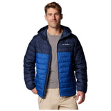 Columbia Powder Lite 2-Chaqueta con Capucha Acolchada, Mountain Blue/Collegiate Navy, L para Hombre