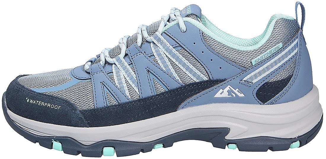 Skechers Lookout Point, Punto de Mirador Trego Mujer, Slate Leather/Mesh/Trim, 40 EU