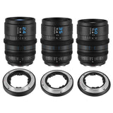 SIRUI VP-1 Vision Prime 1 T1.4 Full Frame Cine Lens Set, 24mm, 35mm, 50mm Lente de Cine de Enfoque Manual con Preinstalación E Montura, Interchangeable RF/Z/L Monturas, 1 Lens para 4 Monturas (Black)