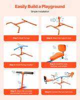 VEVOR- Balancín Infantil, Color Naranja Azul (Seesaw, 300 lbs Load)