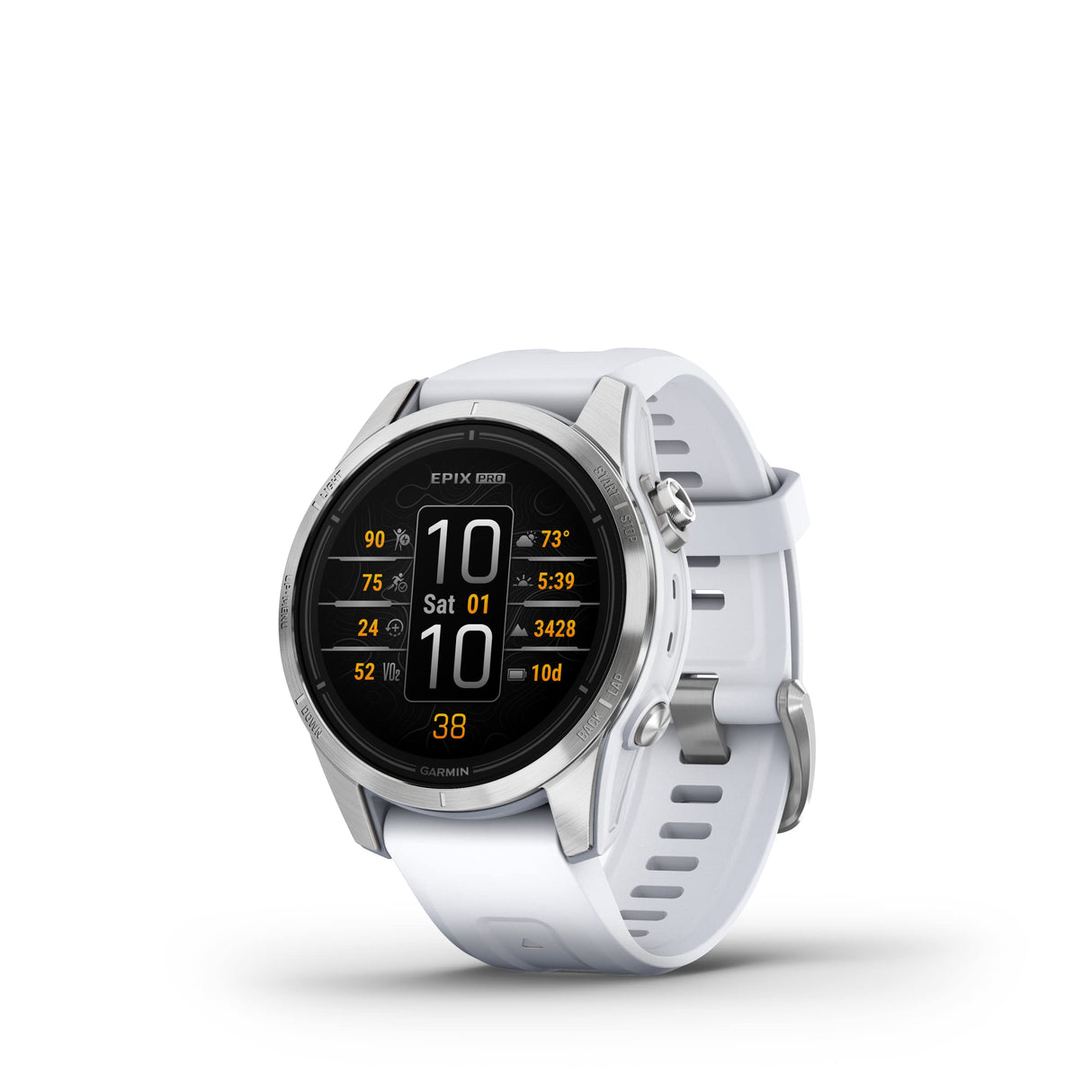 Garmin Epix (Gen 2) Pro 42mm - Reloj de alto rendimiento GPS multideporte con Pantalla táctil AMOLED, Linterna LED, Frecuencia cardíaca, Mapas y hasta 10 días de autonomía, Plateado