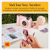 KODAK Smile+ Cámara Digital instantánea 2-en-1 y Impresora Bluetooth - 10MP, Lente giratoria con Efectos, Fotos Adhesivas Zink 2x3”, Imprime Desde App en Dispositivos Inteligentes - Rosa