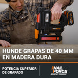 WORX WX844.9 Grapadora sin cable Nitro 20V | grapadora sin cable dispara hasta 80 grapas por minuto| grapadora alimentada por batería con liberación sin herramientas| PowerShare - Solo herramienta