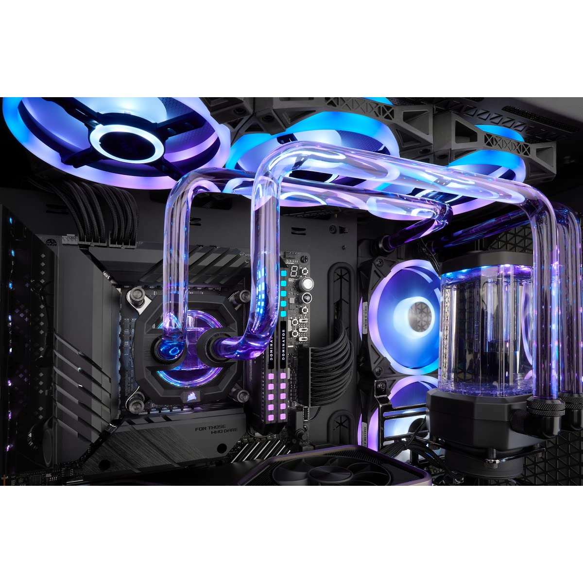 Corsair Hydro X Series iCUE XH305i RGB PRO Kit de Refrigeración Personalizada (Circuito Refrigeración para CPU, Bloque de Refrigeración Líquida CPU, Pack Bomba/Depósito D5, 3 Ventiladores RGB) Blanco