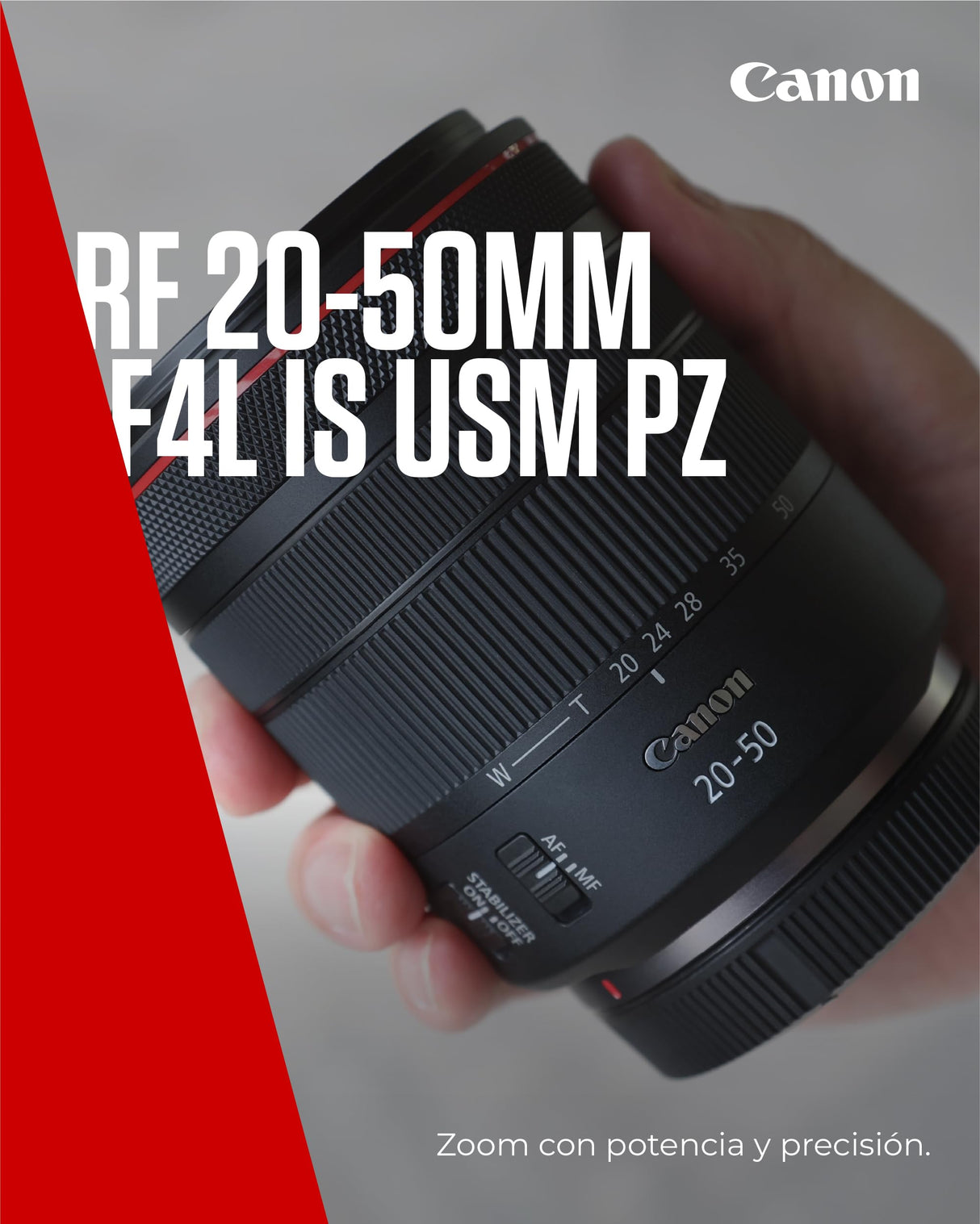 Objetivo Canon RF 20-50mm F4L IS USM PZ | Power Zoom para Vídeo y Fotografía | Estabilizador Óptico, Apertura f/4 Constante | Ideal Creadores Contenido, Vlogging, Viajes