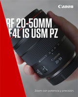 Objetivo Canon RF 20-50mm F4L IS USM PZ | Power Zoom para Vídeo y Fotografía | Estabilizador Óptico, Apertura f/4 Constante | Ideal Creadores Contenido, Vlogging, Viajes