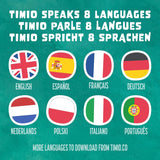 TIMIO Reproductor + 5 Discos | Escucha Cuentos de Hadas, Historias, música y rimas Infantiles | Aprende números, Letras y Animales | Incluye 8 Idiomas | para niños de 2 a 6 años