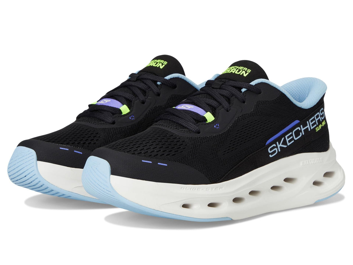 Skechers MAX Cushioning Glide-Step Caledonia, Zapatillas Mujer, Black, 39 EU