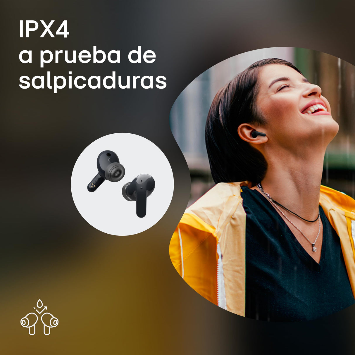 LG Electronics Auriculares Tone Free DT80Q, Bluetooth 5.2 con Sistema de Sonido Meridian y Función de Carga Rápida, Blanco