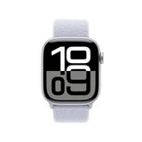 Apple Watch Series 10 GPS + Cellular Smartwatch con Caja de Aluminio Plata de 42 mm y Correa Loop Deportiva Azul Nube - Talla única. Monitor de entreno, App ECG y Neutro en Carbono