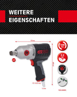 KS Tools 515.3785 Atornillador de impacto neumático de alta potencia de 3/4" MONSTER, 1690 Nm