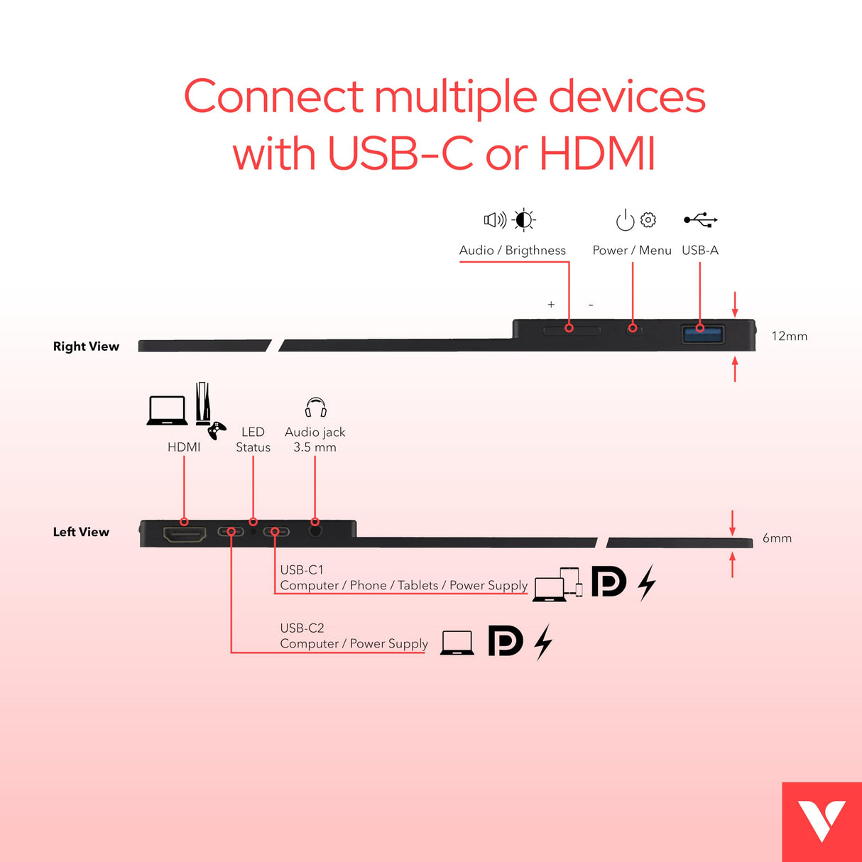 Verbatim Monitor Tactil 15,6' PM-15T Port. USB-C