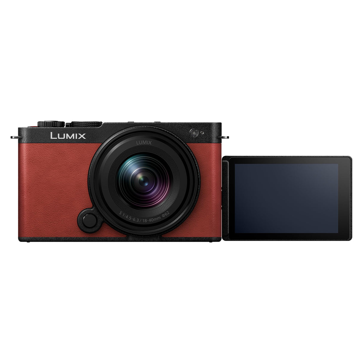 Panasonic Lumix DC-S9NE-R Cámara para Vlog con Fotograma Completo y Puerta Abierta sin Espejo, 24,2 MP, Vídeo 6K/4K, PDAF de 779 Puntos, WiFi 5 GHz, Rojo, con S-R1840 18-40mm S Lente De Cámara