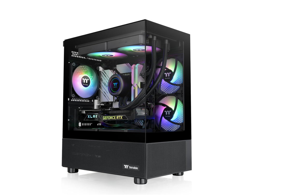 Thermaltake View 170 TG ARGB EATX - Caja de PC, Negra, 3 Ventiladores A- RGB de 120 mm incluidos; Compatible con radiador de hasta 280 mm; Panel Frontal y Lateral de Vidrio Templado; CA-1Z4-00M1WN-00