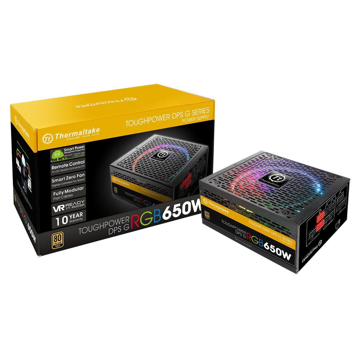 Thermaltake Toughpower DPS G RGB - Fuente de alimentación 650W, Color Negro