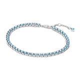 PANDORA Timeless 591469C03-16 - Pulsera de tenis de plata de ley con cristales (16 cm), color azul