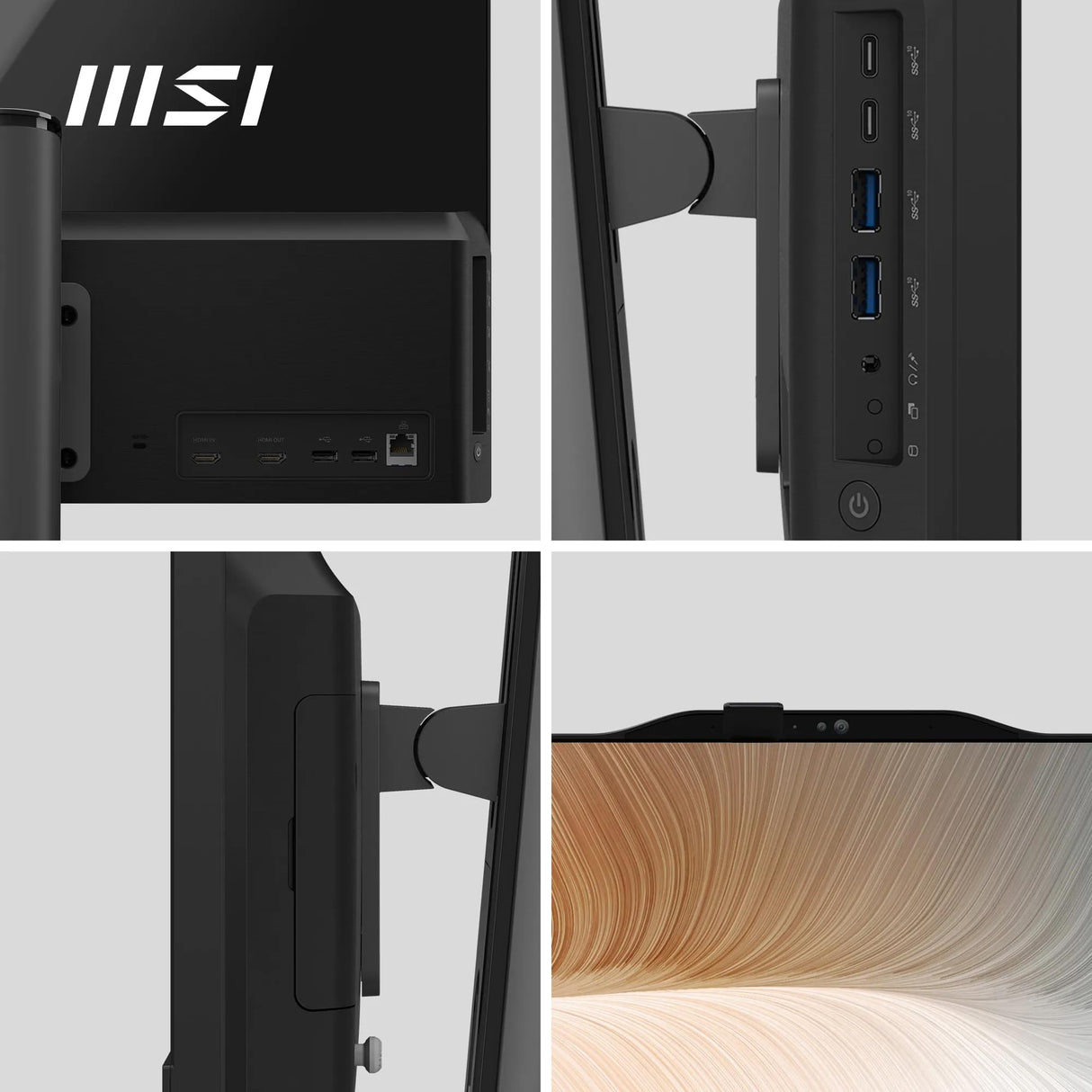 MSI Modern AM242TP 12M-439EU PC Todo-en-Uno - Panel táctil IPS de 23,8", Intel Core i7-1260P, 16 GB DDR4, SSD PCIe 4.0 NVMe, WiFi 6E, cámara Web, H-P, Teclado/ratón, sin Sistema operativo, Negro