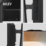 MSI Modern AM242TP 12M-439EU PC Todo-en-Uno - Panel táctil IPS de 23,8", Intel Core i7-1260P, 16 GB DDR4, SSD PCIe 4.0 NVMe, WiFi 6E, cámara Web, H-P, Teclado/ratón, sin Sistema operativo, Negro