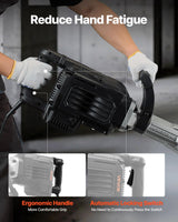 VEVOR Martillo Demoledor Eléctrico de 3000 W, 1700 BPM, con Cincel Puntiagudo, Estuche de Transporte, Guantes y Gafas de Seguridad, para Paredes Hormigón, Ladrillos, Azulejos y Cimientos, Negro