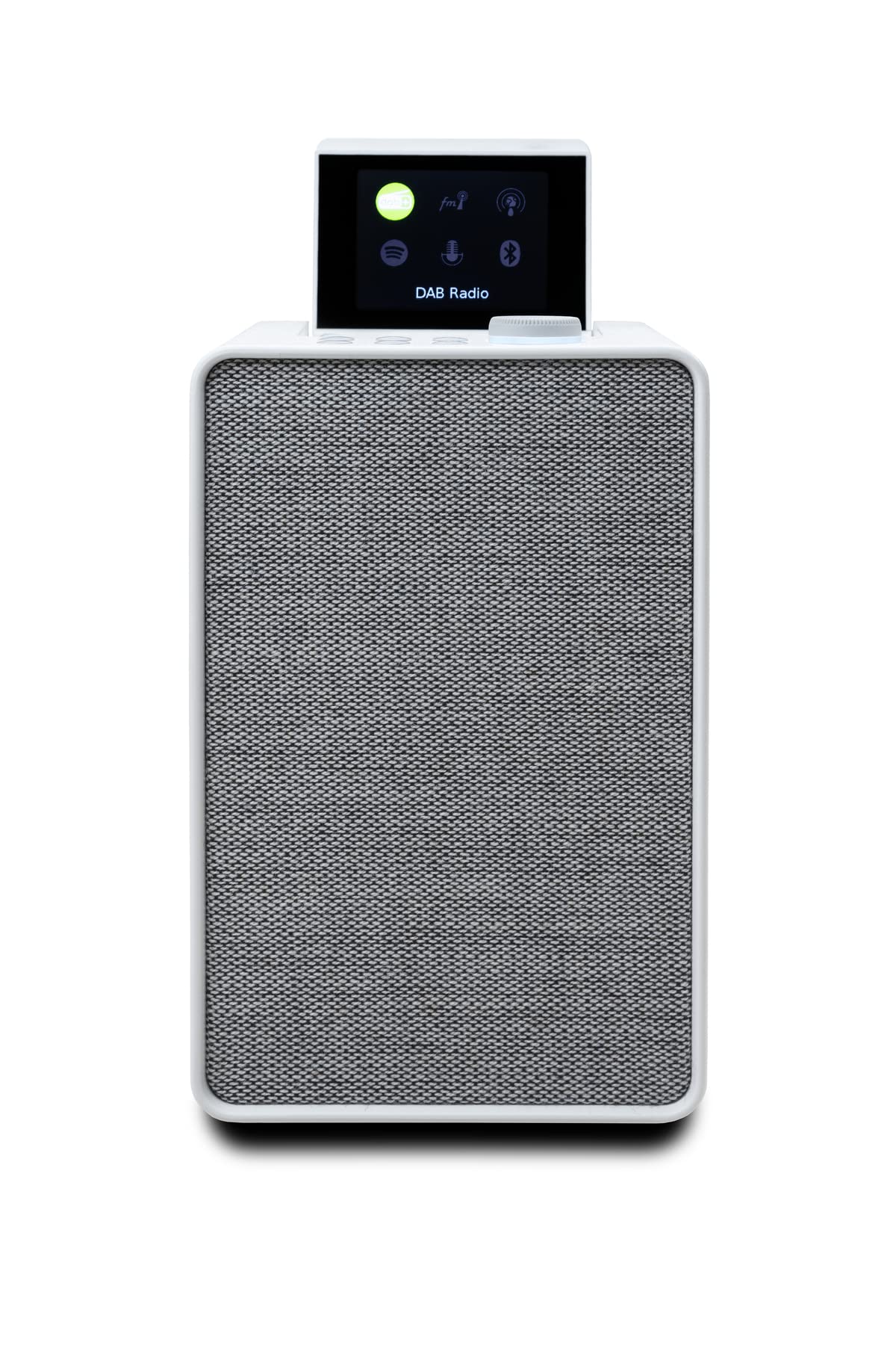 Pure Evoke Spot Equipo de música doméstico Compacto (Radio Dab Dab+ FM, Radio por Internet, podcasts, Spotify Connect, Bluetooth y 20 vatios de Potencia de Audio), Blanco algodón