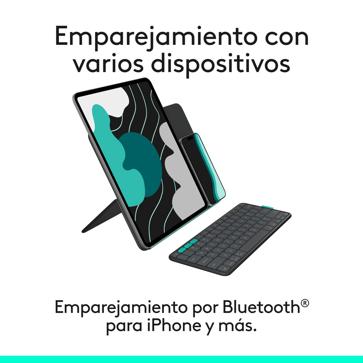 Logitech Flip Folio, funda con teclado para iPad Pro (M4) y iPad Air de 13 pulgadas (M2 y M3) (2024, 2025) – Funda protectora con Bluetooth almacenable, multidispositivo, QWERTY Español - Grafito