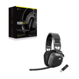Corsair HS80 MAX Wireless Auriculares para Juegos Multiplataforma con Bluetooth – Dolby Atmos – Micrófono de Calidad Broadcast – Compatible con iCUE – PC, Mac, PS5, PS4, Switch, Móvil – Gris Acero