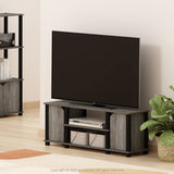 Furinno Brahms - Mueble de televisor con estantes y almacenamiento, color roble francés y negro