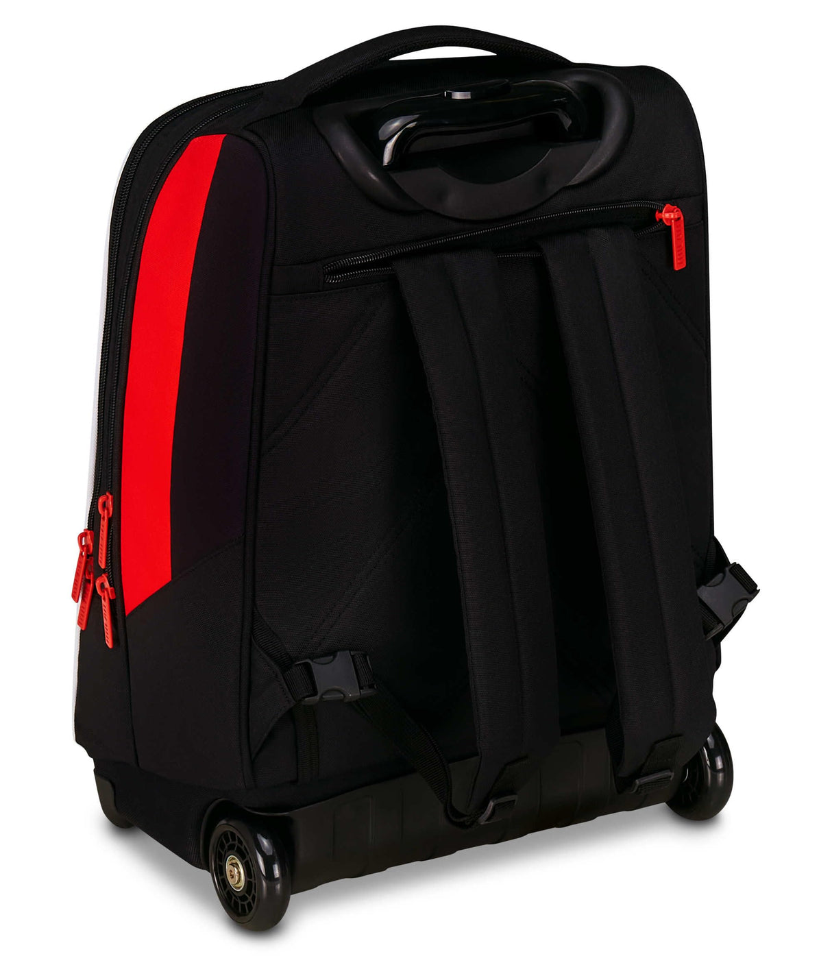 Seven Milan Big Trolley escolar fijo, rojo y negro, equipo de fútbol, 2 en 1, doble uso, trolley y mochila, escuela primaria, niño, Negro, Talla única, Casual