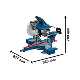 Bosch Professional sierra ingletadora con cable GCM 340-305 D (incl. regla, pinza de sujeción, saco para polvo, bloque de soporte, disco, llave)