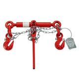 Dolezych Cadena de Amarre PowerLash L-150, 6300 Dan, 2 Piezas, con Gancho de Horquilla, 6,0 m de Longitud, Cadena 10-8, Negro/Rojo