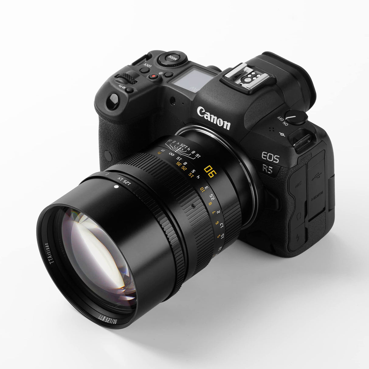 TTArtisan Lente con Cuerpo de Metal de 90 mm F/1.25 Compatible con Montura Canon R - Negro