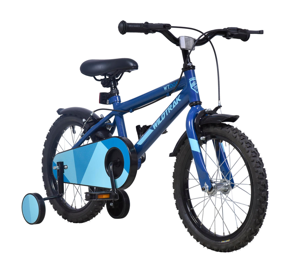 Wildtrak - Bicicleta 16 pulgadas para niños de 3 a 7 años con ruedines con ruedines - Azul