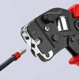 Knipex Alicate autoajustable para crimpar punteras huecas de acceso frontal bruñido, con fundas multicomponentes 190 mm (cartulina autoservicio/blíster) 97 53 09 SB