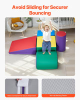 VEVOR 5 PCS Juego de Juguetes de Escalada de Espuma, Bloques de Escalada de Cuero Sintético, Juego de Actividades para Trepar y Gatear en Interiores Fácil de Limpiar, para Niños de 6 Meses a 3 Años