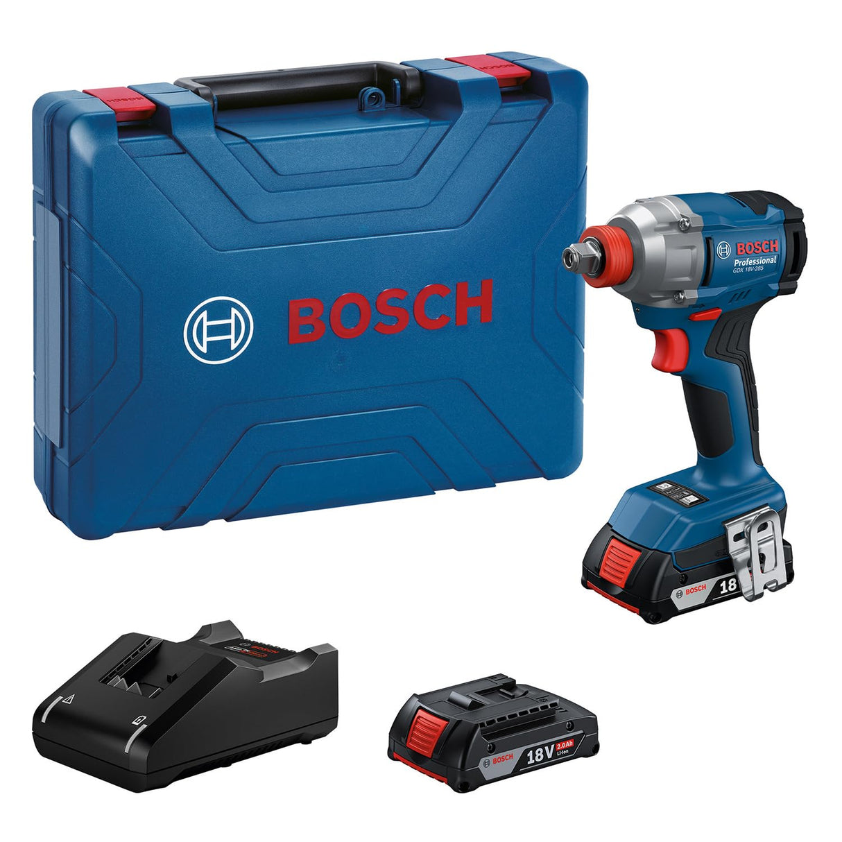 Bosch Professional 18V System atornillador de impacto a batería GDX 18V285 (incl. 2 baterías GBA 18V 2.0Ah, cargador GAL 18V20, maletín MPP)