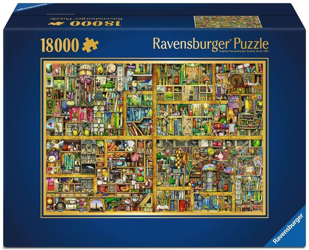 Ravensburger - Puzzle XXL Librería Mágica, Rompecabezas para Adultos, Regalo para Niños de 14+ Años, Juego Educativo y Estimulante, 18000 Piezas, 276x192 cm