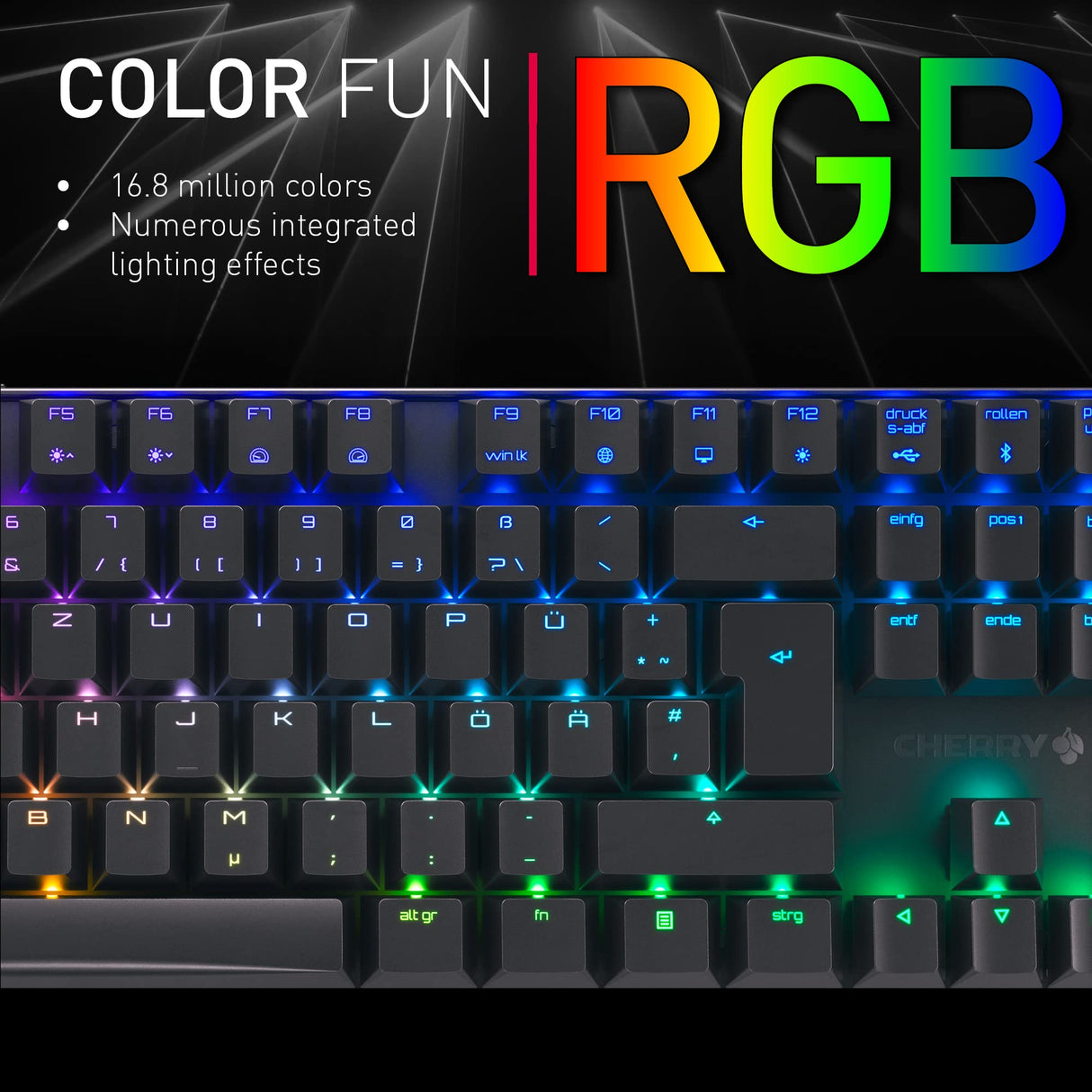 CHERRY MX 8.2 TKL Wireless, Teclado Mecánico Inalámbrico de Gaming sin Teclado Numérico, Distribución Alemana (QWERTZ), con Maletín Metálico de Transporte, Switches MX BROWN, Blanco