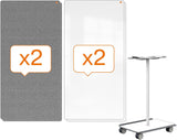 Nobo Pizarra Blanca Portátil & Tablón de Notas Ideal para Reuniones, 1800 x 900 mm, Soporte con Ruedas, 2 x Pizarras Magnéticas de Acero, 2 x Pizarras Blancas & Accesorios, Sistema Portátil, 1915569