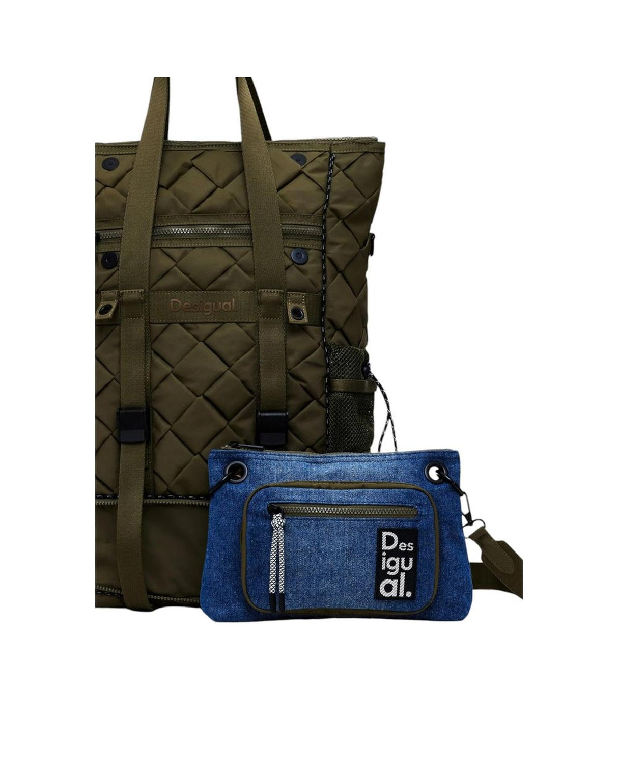 Desigual Accessories-Mochila Grande de Nailon, Nylon Backpack Big para Mujer, Verde, Einheitsgröße