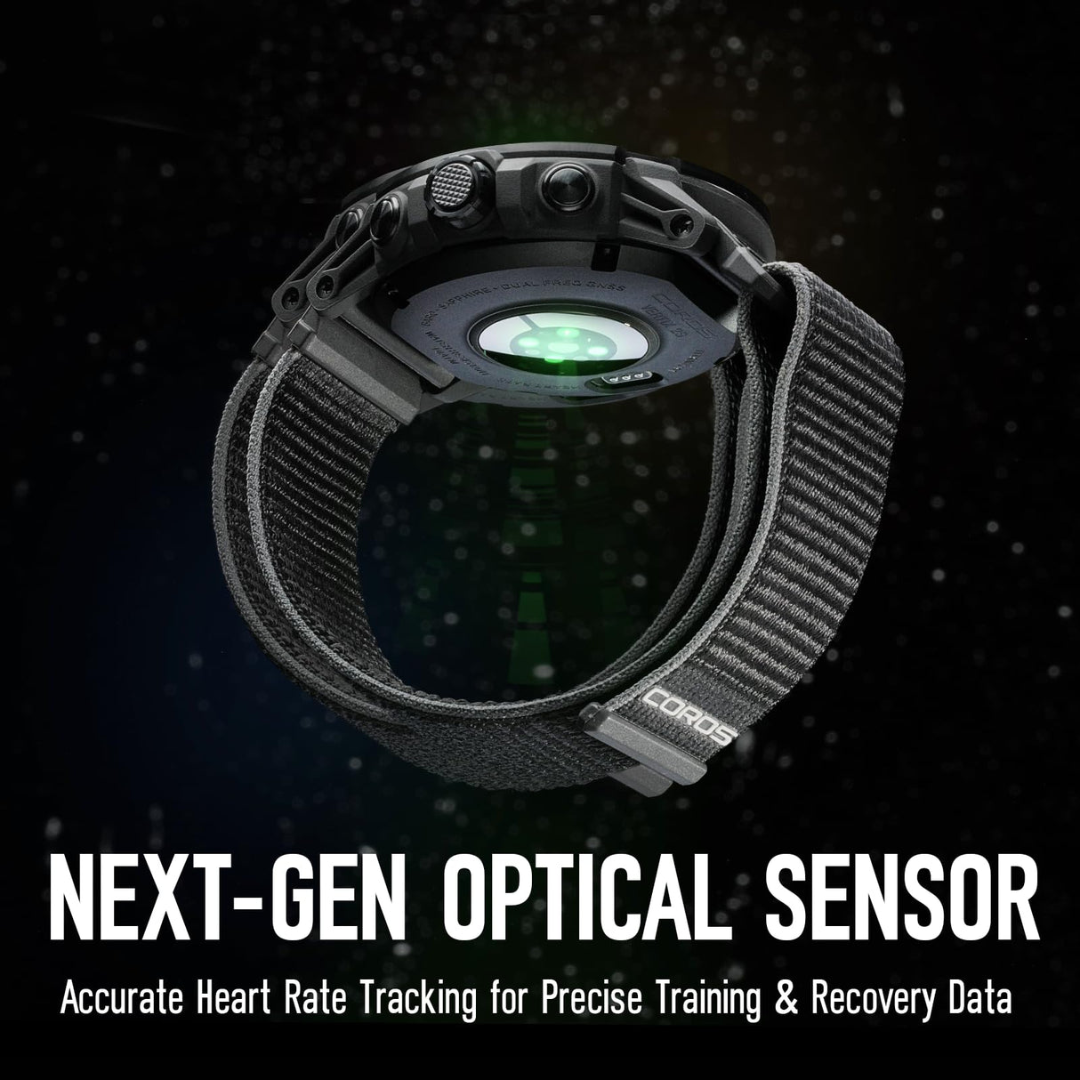 COROS VERTIX 2S Reloj GPS de Aventura, 40 días de autonomía, Navegación GPS con Mapas Globales sin conexión, Planificador de rutas, Pulsómetro, Escalada, Esquí, Carrera, Ciclismo -Negro Espacial