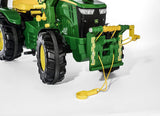 Rolly Toys RollyFarmtrac John Deere 710454 - Juego de 3 Piezas con Cargador Frontal, cabrestante y luz Intermitente (3 Piezas, Tractor a Pedales para niños a Partir de 3 años, Incluye Accesorios)
