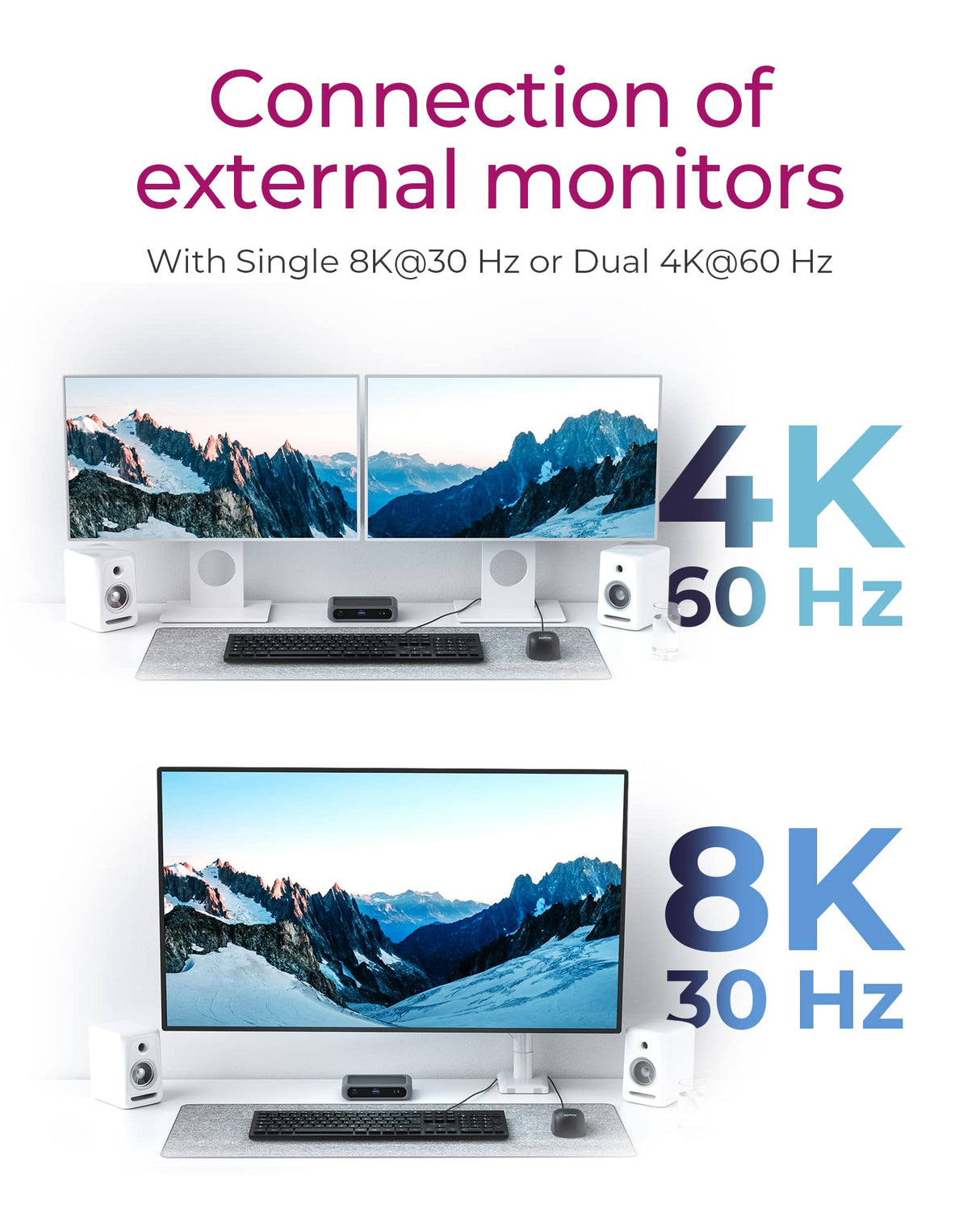 ICY BOX Thunderbolt 4 Mini Dock/HUB (5 en 1) para 2 monitores (4K 60Hz) o 1 Pantalla (8 K 30Hz), 85 W Power Delivery Laptop, USB-C, USB 3.2 Gen 2, MacBook Pro Air y más, 60643, Antracita