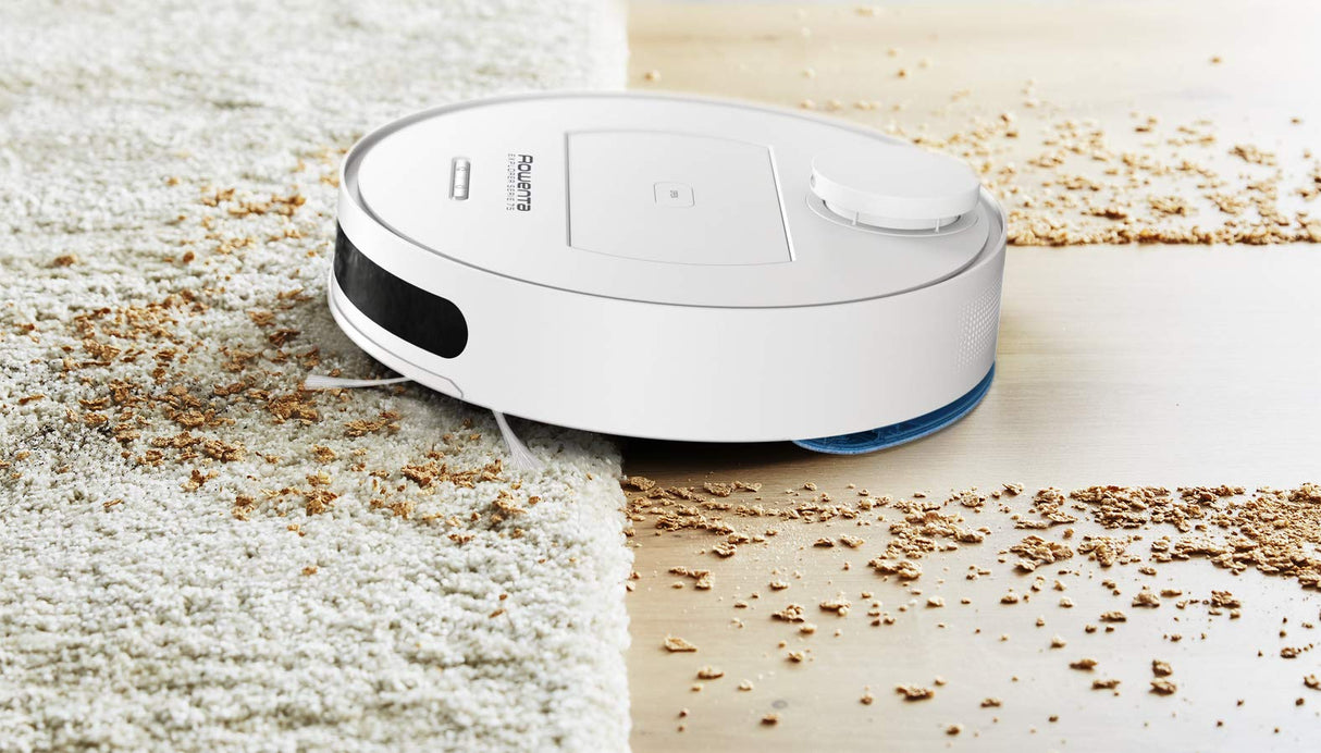 Rowenta X-plorer Serie 75 RR7647 Robot aspirador con mopa con mapeo 2700 Pa, especial mascotas y alergias, compatible con smartphones y asistentes de voz con 3 mopas: estándar, Animal Scrub y Allergy