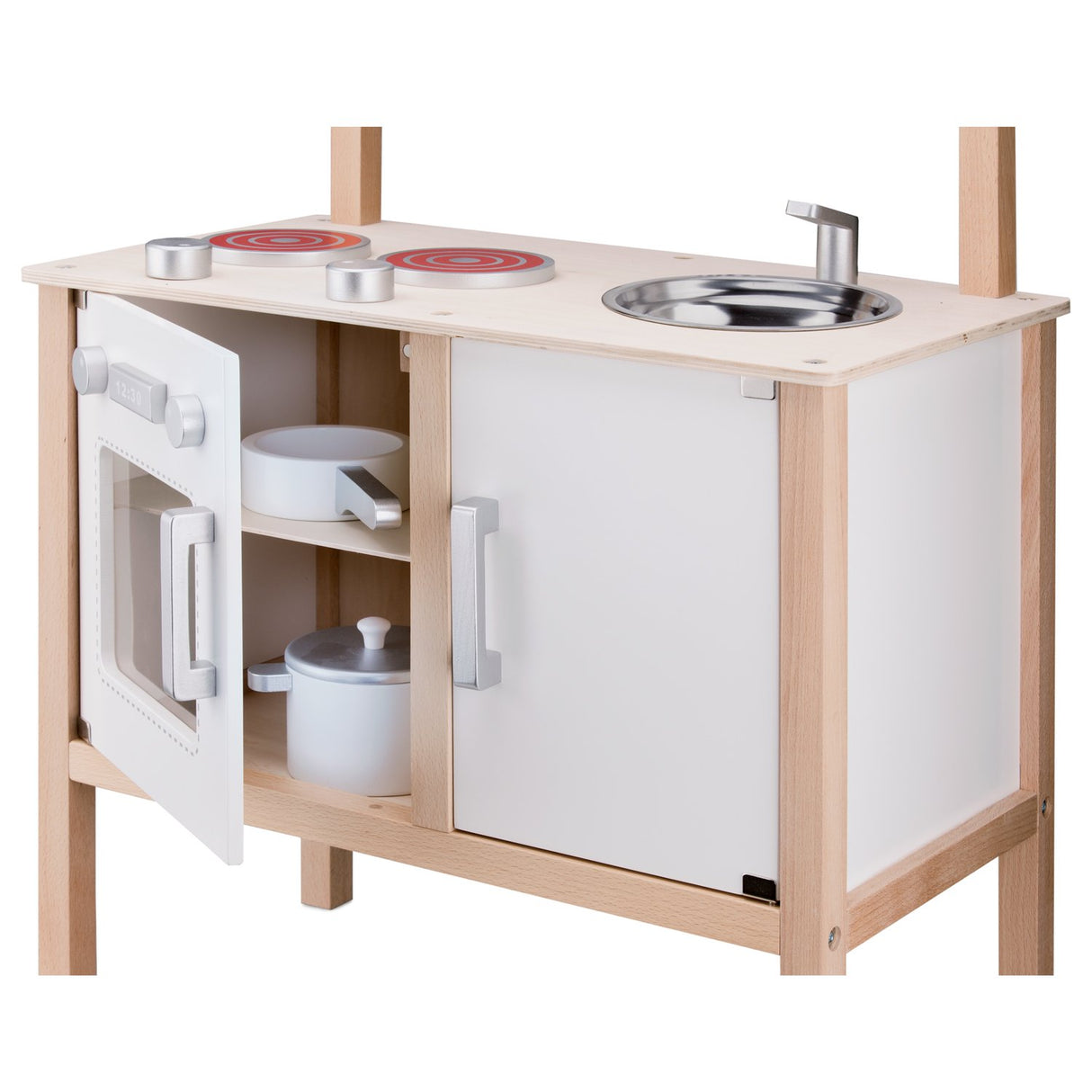 New Classic Toys New Classic Toys-11050 11050-Cocina Moderna, Color Madera, Blanco (11050)