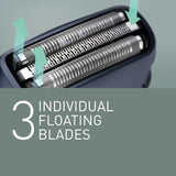 Panasonic XSHAPE-JUNIOR MULTISHAPE Set Unidad principal, Cabezal de corte de nariz, orejas y cara, Cabezal de afeitado eléctrico de 3 hojas con batería de iones de litio recargable